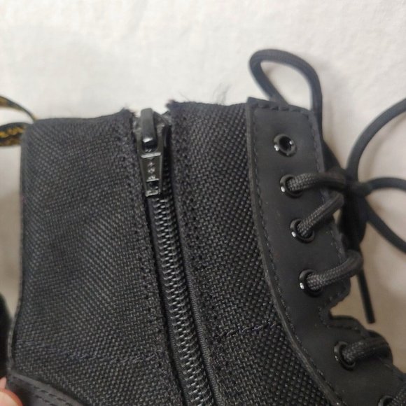 Dr Martens AirWair Combs Juinior Youth Size US 3 UK 2 EU34 Boots Black Canvas - Picture 15 of 16
